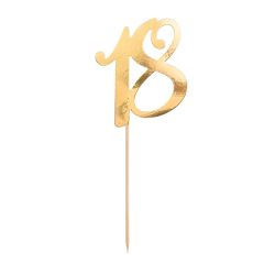 Topper número 18 dorado 10 cm - PartyDeco