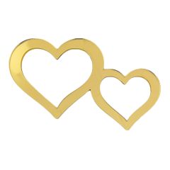 Topper frontal dorado corazones dobles de boda 15 cm