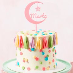 Topper personalizado luna nombre y edad