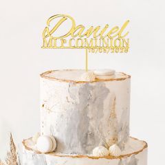 Topper personalizado Mi Primera Comunión nombre y fecha
