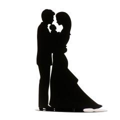 Topper silueta pareja de novios con bebé 18,5 cm - Dekora