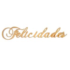 Topper sin soporte dorado espejo Felicidades 14,5 cm