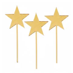 Toppers para tartas dorados Estrellas 6 cm (3)