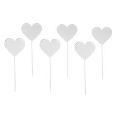 Toppers para cupcakes plateados corazones 4 cm (6)