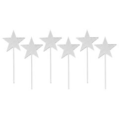 Toppers para cupcakes plateados estrellas 4 cm (6)