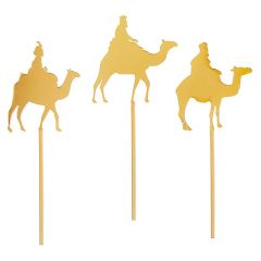 Toppers para tartas dorados Reyes Magos 6 cm (3)