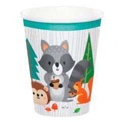 Vasos de papel animales del bosque 250 ml Wild One (8) - Conver Creations