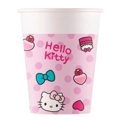 Vasos de papel Hello Kitty 200 ml (8) - Decorata Party