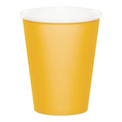 Vasos de papel amarillos 250 ml (8) - Conver Party