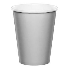 Vasos de papel plateados 250 ml (8) - Conver Party