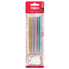 Velas largas colores metalizados (16) - Dekora